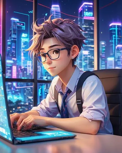 blur office background,girl at the computer,computerologist,cybercafes,night administrator,girl studying,ritsuko,meijin,toshihiko,enomoto,machi,office worker,mirai,hirotaka,computer freak,takato,wonderworker,yaohan,guoliang,cybertown,Illustration,Japanese style,Japanese Style 02