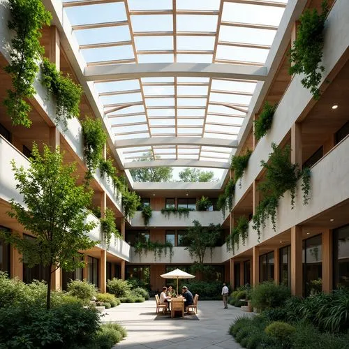 Operable windows, clerestory openings, solar chimneys, green roofs, living walls, natural convection systems, cross ventilation, stack effect, wind towers, atrium spaces, internal courtyards, shaded o