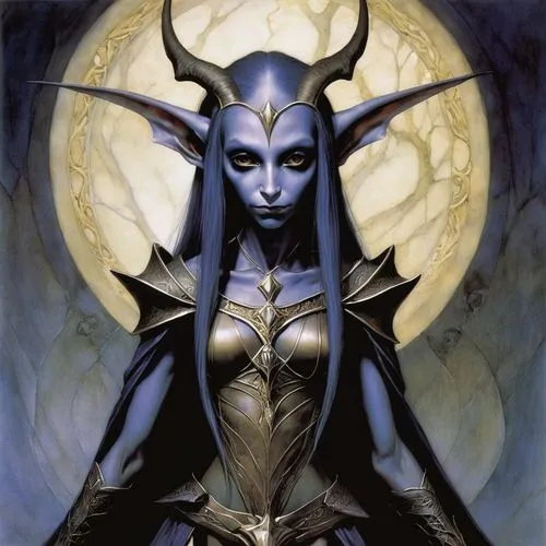 dark elf,demona,demoness,drow,lilandra,yavana,saturnyne,blue enchantress,djinn,hecate,nephthys,sorceress,melkor,wodrow,malekith,sorceresses,hekate,demonata,drusilla,kadath,Illustration,Realistic Fantasy,Realistic Fantasy 14