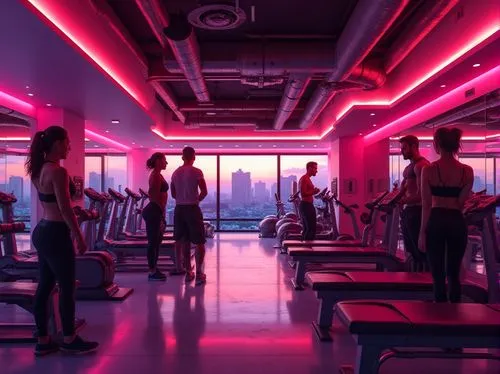 fitness room,fitness center,fitness facility,elitist gym,gymnastics room,gym,jazzercise,technogym,gyms,sportsclub,dance club,sportclub,exercisers,neon lights,leisure facility,workout,workout icons,nightclub,treadmills,gymnase,Photography,General,Realistic