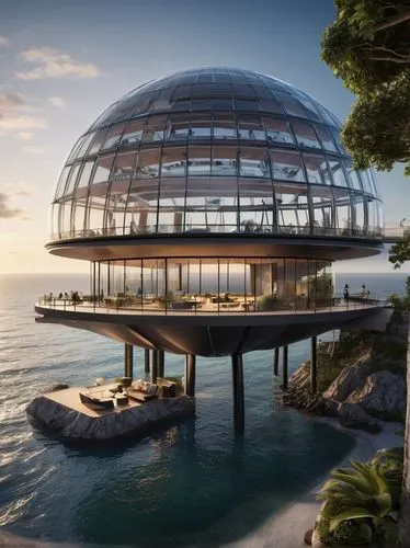 seasteading,island suspended,house of the sea,aqua studio,tropical house,futuristic architecture,Photography,General,Natural