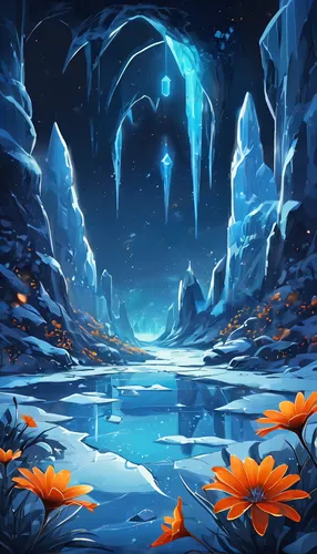 ice cave,cartoon video game background,ice landscape,blue cave,underwater background,ice planet,blue caves,underwater oasis,koi pond,icewind,fantasy picture,fantasy landscape,the blue caves,underwater landscape,garrison,winter background,water glace,youtube background,alfheim,fractal environment,Conceptual Art,Fantasy,Fantasy 02