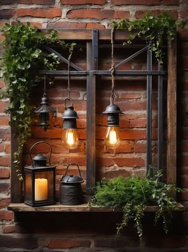 vintage lantern,christmas fireplace,hanging lantern,inglenook,garden decor,christmas window on brick,christmas lantern,rustic,advent decoration,frame ornaments,rustic aesthetic,ivy frame,fireplace,illuminated lantern,hanging decoration,hanging plants,decorative frame,christmas stand,christmas frame,nursery decoration,Photography,Artistic Photography,Artistic Photography 13