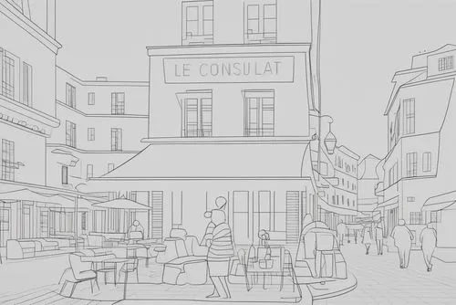 pedestrianisation,shopfronts,pedestrianized,mono-line line art,townscape,eastcheap,line drawing,pedestrianised,sketchup,cornerhouse,underdrawing,pencilling,pedestrian zone,mono line art,storefronts,ro