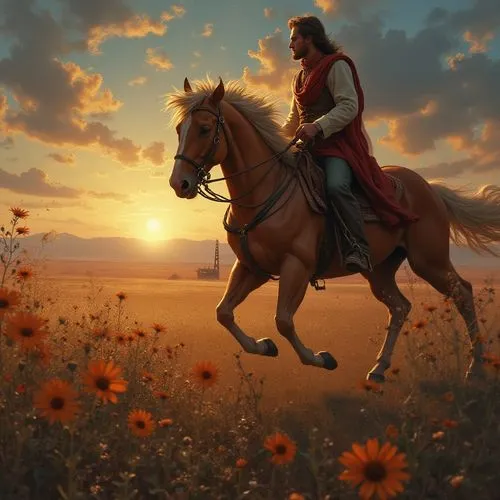 man and horses,fantasy picture,aragorn,horseback,drona,conquistador