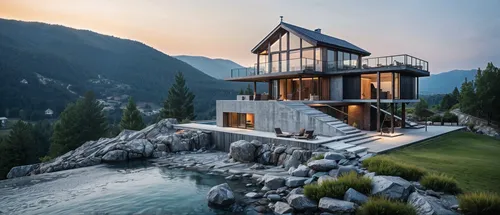 house in mountains,house in the mountains,dreamhouse,luxury property,frame house,house by the water