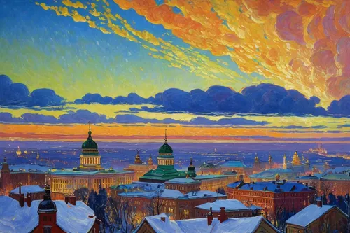 sibiu,orlovsky,mikulov,cityscape,lev lagorio,prague,transilvania,colorful city,petersburg,cluj,transylvania,saintpetersburg,evening city,saint basil's cathedral,view of the city,the red square,český krumlov,zagreb,city view,city skyline,Art,Classical Oil Painting,Classical Oil Painting 27