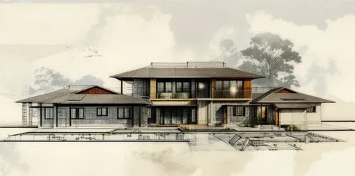 Concept drawings of house with attached garage. ,house drawing,revit,Unique,Design,Blueprint