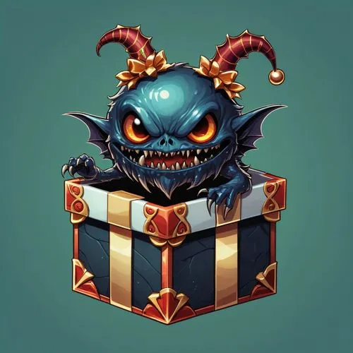 christmas imp,witch's hat icon,growth icon,bot icon,songhai,gift box,Illustration,Abstract Fantasy,Abstract Fantasy 11