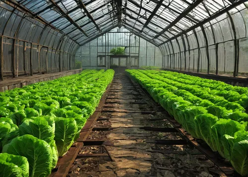 Write a horror story set in an abandoned greenhouse where deadly romaine lettuce lurks.,leaf lettuce,leek greenhouse,romaine lettuce,vegetables landscape,vegetable field,lamb's lettuce,greenhouse,red 