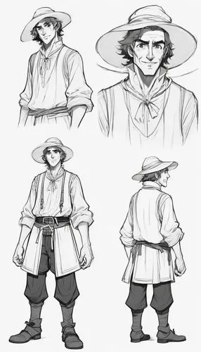 straw hats,straw hat,male character,male poses for drawing,main character,stetson,hatter,ordinary sun hat,the wanderer,conical hat,mock sun hat,costume design,pilgrim,studies,calm usopp,asian conical hat,concept art,comic character,high sun hat,gaucho,Unique,Design,Character Design