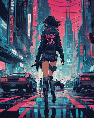 cyberpunk,cyber,dystopian,dystopia,shibuya,tokyo city,urban,shinjuku,jacket,tokyo,pedestrian,mute,city trans,cityscape,futuristic,vertigo,punk,detroit,pedestrians,would a background,Illustration,Vector,Vector 21