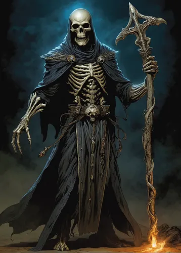 grimm reaper,death god,grim reaper,undead warlock,skeleltt,dance of death,prejmer,reaper,skeletal,dodge warlock,magus,magistrate,death head,day of the dead skeleton,hag,skeleton,death's-head,danse macabre,skeletons,angel of death,Illustration,American Style,American Style 02