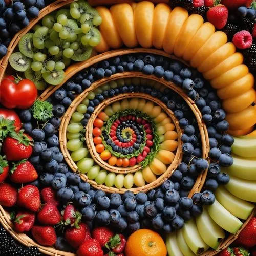 fruit plate,basket of fruit,fruit bowl,colorful spiral,bowl of fruit,fruit platter,colorful vegetables,cornucopia,bowl of fruit in rain,fruit basket,fruit bowls,fibonacci,basket with apples,salad plate,organic fruits,crate of fruit,color circle,dehydrator,vegetable basket,integrated fruit,Photography,General,Realistic