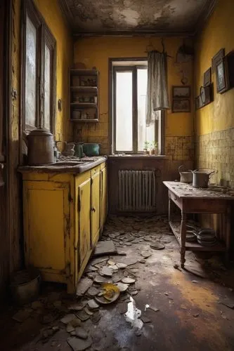 abandoned room,abandoned house,yellow wallpaper,luxury decay,disused,abandoned places,the kitchen,urbex,kitchens,kitchen interior,abandoned place,abandono,vintage kitchen,doctor's room,schoolrooms,kitchen,dereliction,abandonments,empty interior,kitchenette,Photography,Artistic Photography,Artistic Photography 06