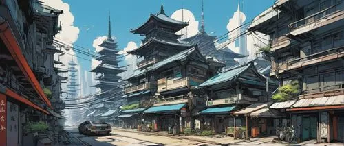 ancient city,asian architecture,qibao,shimbashi,qingcheng,roofs,meguro,asakusa,narrow street,slums,shinjuku,kyoto,korean village snow,pagodas,saneh,kurashiki,jinchuan,baoding,jongno,ancient buildings,Conceptual Art,Fantasy,Fantasy 08