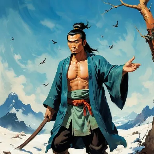 yi sun sin,xing yi quan,swordsman,samurai fighter,samurai,shaolin kung fu,wuchang,shuanghuan noble,sanshou,japanese martial arts,kenjutsu,monk,sōjutsu,mongolian,kungfu,wushu,martial arts,chonmage,wind warrior,mulan,Conceptual Art,Oil color,Oil Color 04