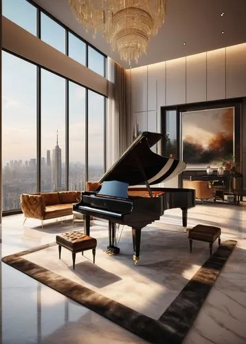 grand piano,steinway,the piano,luxury home interior,steinways,piano,great room,modern living room,penthouses,living room,livingroom,play piano,piano keyboard,modern room,bosendorfer,pianoforte,pianist,pianos,luxury property,interior modern design,Illustration,Realistic Fantasy,Realistic Fantasy 45