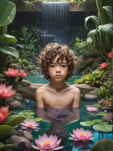 water lotus,flower water,flower of water-lily,water flower,pond flower,water lily,Illustration,Realistic Fantasy,Realistic Fantasy 15