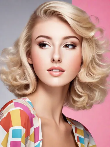 artificial hair integrations,blonde woman,short blond hair,blond girl,blonde girl,vintage makeup,airbrushed,barbie doll,realdoll,retro women,cool blonde,women's cosmetics,marylin monroe,fashion vector,marylyn monroe - female,retro woman,doll's facial features,bouffant,pop art girl,pop art style