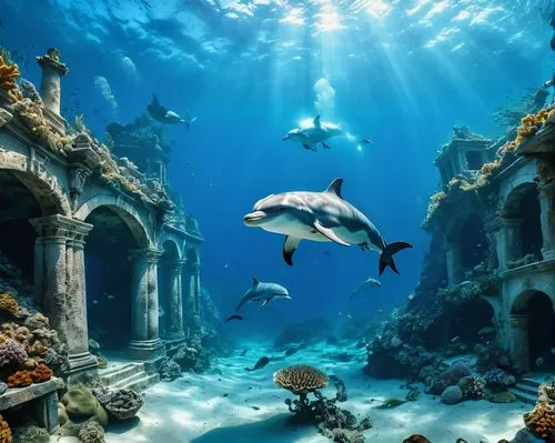 underwater playground,underwater landscape,underwater world,underwater oasis,ocean underwater,underwater background,sea life underwater,sunken church,aquarium,ocean paradise,oceanarium,under the sea,coral reef,underwater,underwater fish,dolphins in water,coral reefs,under water,atlantica,undersea,Photography,Artistic Photography,Artistic Photography 01