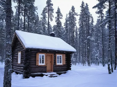 Cabin In Lapland Forest Photograph By Merja Waters,small cabin,winter house,log cabin,finnish lapland,snow shelter,snowhotel,snow house,lapland,cabin,house in the forest,log home,wooden hut,nordic chr