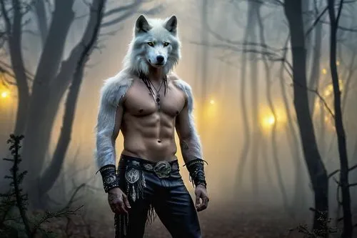 howling wolf,wolfdog,wolf,howl,gray wolf,white shepherd,wolves,alpha horse,wolf bob,bohemian shepherd,wolf's milk,european wolf,fantasy picture,wolf hunting,horseman,werewolves,man and horses,the wolf pit,horsehead,werewolf,Illustration,Realistic Fantasy,Realistic Fantasy 37