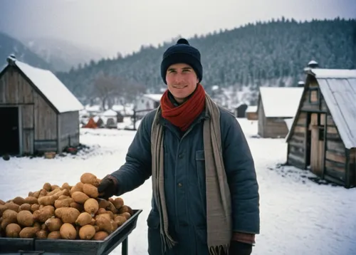 farmer character, winter season, Stardew Valley, planting winter seeds, foraging winter roots, crystal fruit, snow yam, mining in Skull Cavern, fishing for squid, sturgeon, ice fishing, raising animal