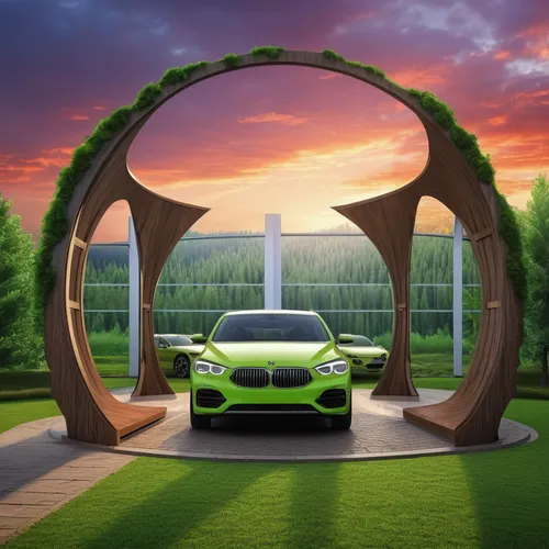 sustainable car,semi circle arch,green energy,green power,electric charging,3d car wallpaper,electric sports car,electric car,eco,patrol,planted car,hybrid electric vehicle,rose arch,ev charging station,car sculpture,electric vehicle,electric mobility,green wreath,stargate,volkswagen beetlle,Photography,General,Realistic