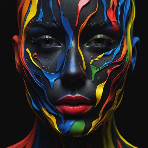 neon body painting,multicolor faces,bodypainting,bodypaint,body painting,woman face,woman's face,face paint,body art,face portrait,face,facets,neon makeup,psychedelic art,paint,painted,paint strokes,colors,artist color,chromatic,Photography,Artistic Photography,Artistic Photography 11