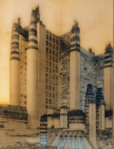 metropolis,pictorialist,industrialism,industrialization,arcology,demolitions,brangwyn,pictorialism,kurilsk,industrial ruin,demolition,thermal power plant,industrializing,industrial landscape,concrete 