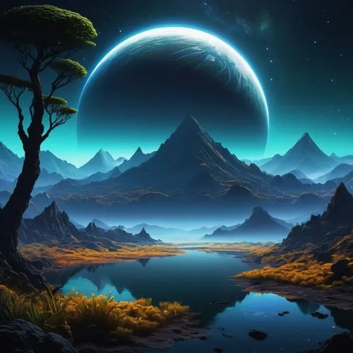 alien planet,lunar landscape,fantasy landscape,fantasy picture,alien world,moonscape,Conceptual Art,Sci-Fi,Sci-Fi 12