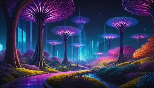 mushroom landscape,mushroom island,alien world,fairy forest,fantasy landscape,futuristic landscape,fairy world,cartoon forest,mycena,alien planet,mushrooms,forest of dreams,fairy village,fairy galaxy,shrooms,fantasy picture,3d fantasy,wonderlands,purple landscape,elven forest,Illustration,Abstract Fantasy,Abstract Fantasy 15