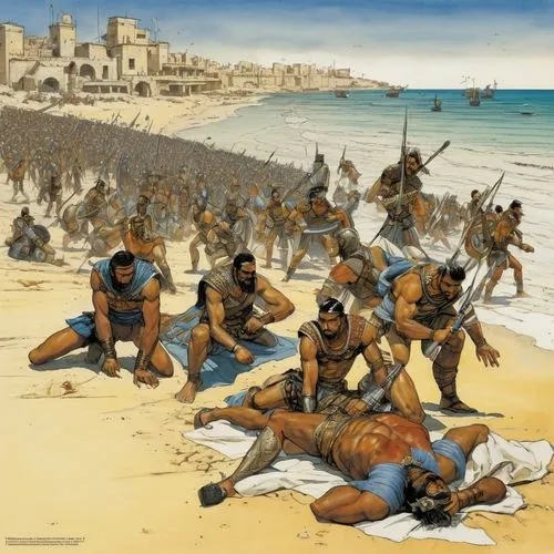 biblical narrative characters,germanic tribes,pentathlon,rome 2,north african bristle ends,aborigines,dead sea scroll,aztecs,neanderthals,six day war,sparta,greco-roman wrestling,cordoba fighting dog,archaeological dig,kentauros,orientalism,theater of war,beach defence,primitive people,warrior east,Illustration,Realistic Fantasy,Realistic Fantasy 06