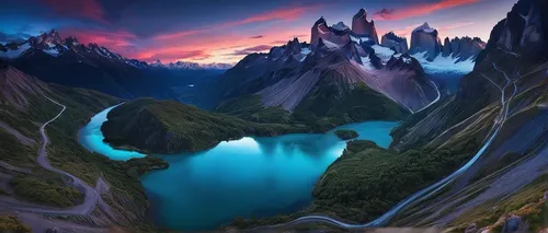 fantasy landscape,patagonia,mountainous landscape,landscape mountains alps,new zealand,fantasy picture,beautiful landscape,landscapes beautiful,mountain valleys,torres del paine national park,the alps,mountain landscape,mountainous landforms,the landscape of the mountains,glacial landform,giant mountains,south island,bernese alps,high alps,the valley of the,Photography,Documentary Photography,Documentary Photography 16