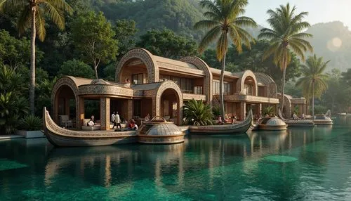 floating huts,amanresorts,stilt houses,anantara,over water bungalows,cube stilt houses,bungalows,shangrila,resort,floating islands,backwaters,houseboats,longhouses,holiday villa,tailandia,oberoi,resorts,southeast asia,luxury hotel,stilt house