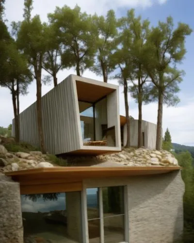 dunes house,cubic house,renders,cantilevers,passivhaus,3d rendering,cantilevered,render,modern house,vivienda,house in mountains,modern architecture,house in the mountains,cantilever,revit,arquitectonica,timber house,prefab,bassala,cube house,Photography,General,Realistic