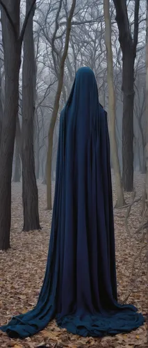 cloak,burqa,hooded man,grimm reaper,imperial coat,dance of death,grim reaper,blue enchantress,abaya,of mourning,burka,headless,sleepwalker,faceless,the angel with the veronica veil,veil,praying woman,overskirt,dead bride,conceptual photography,Photography,Fashion Photography,Fashion Photography 25