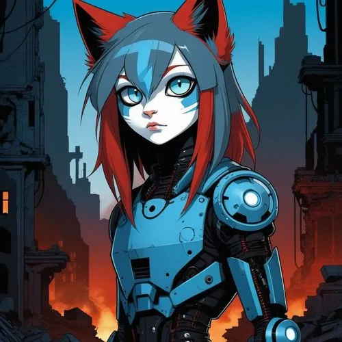 domino,mae,cyberdog,klayton,animatrix,liora,Illustration,American Style,American Style 09