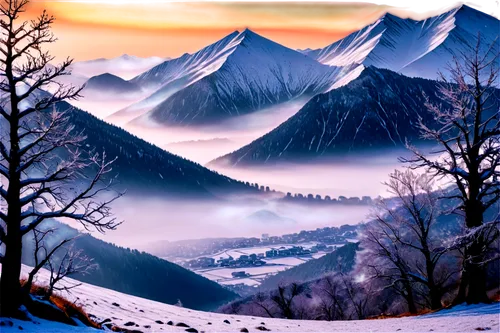 snow landscape,winter landscape,alpine landscape,mountain landscape,mountain scene,snowy landscape,mountainous landscape,winter background,landscape background,landscape mountains alps,snow mountains,snow scene,snowy mountains,mountains snow,ice landscape,snow mountain,purple landscape,christmas landscape,snowy peaks,japanese mountains,Illustration,Japanese style,Japanese Style 11