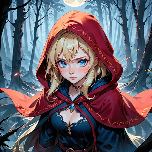 red riding hood,little red riding hood,saber,meteora,red saber,darjeeling,black forest,red coat,nero,fairy tale character,in the forest,forest dark,elza,ursa,vampire,winterblueher,vampire lady,balalaika,elsa,violet evergarden,Anime,Anime,General