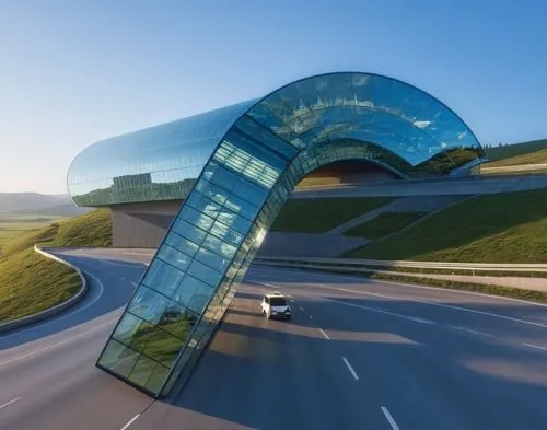 futuristic art museum,futuristic architecture,etfe,futuristic landscape,glass building,superhighways,glass facade,spaceframe,solar cell base,structural glass,highway roundabout,virtual landscape,bundesautobahn,aerotropolis,glass facades,vinoly,futuristic car,modern architecture,3d rendering,glass sphere,Photography,General,Realistic