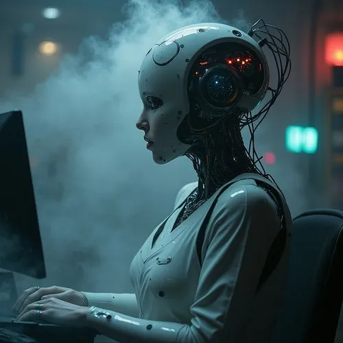 girl at the computer,cyberpunk,cyberangels,computer freak,neurotechnology,cyberia,Conceptual Art,Sci-Fi,Sci-Fi 09