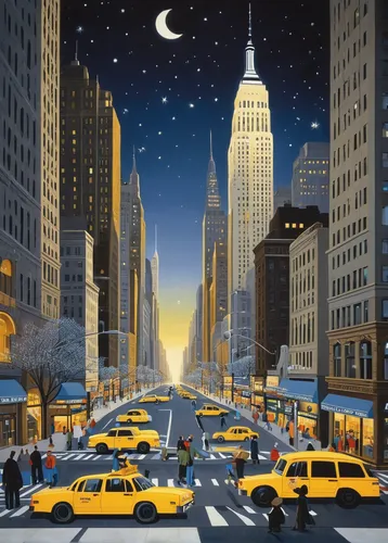 night scene,new york taxi,david bates,city scape,new york,yellow cab,taxicabs,citylights,big night city,city lights,yellow taxi,big apple,newyork,world digital painting,chrysler fifth avenue,new year's eve 2015,evening city,ann margarett-hollywood,background vector,new york streets,Photography,Documentary Photography,Documentary Photography 22