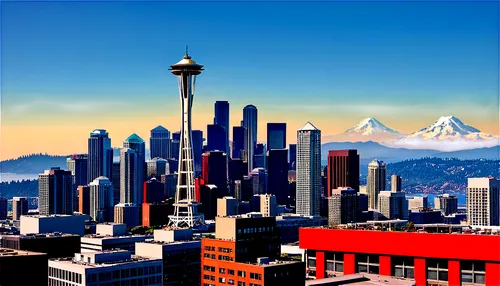 seattle,seattleite,space needle,artthielseattle,seattlepolitics,seattleites,rainier,cascadia,sealth,ballard,portlanders,skyline,northwest,bellevue,city scape,belltown,ranier,skylines,cityscape,city skyline,Illustration,Vector,Vector 19