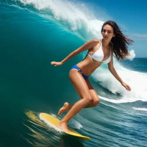 raise hand to meet shoulder level, white bikini, board under water,surfboard shaper,surf,surfing,surfer,surfer hair,bodyboarding,stand up paddle surfing,surfboard,surfboards,braking waves,surfing equi