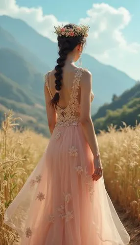 quinceanera,girl in a long dress from the back,girl in a long dress,ballgown,quinceaneras,ball gown