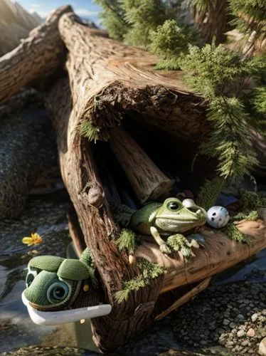 tree frogs,frog gathering,hatchlings,jazz frog garden ornament,frog background,kawaii frogs,spring nest,diorama,flotsam and jetsam,fairy house,3d render,woodland animals,mushroom landscape,3d rendered,frogs,cartoon forest,campsite,background with stones,island residents,easter nest