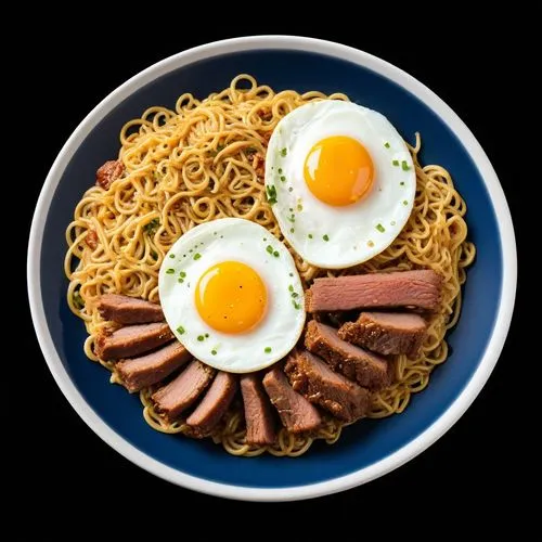 some food is arranged on a plate and placed on a table,mie,mie goreng,yakisoba,indomie,japanese noodles,samyang