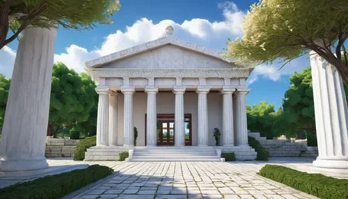 greek temple,zappeion,roman temple,temple of diana,doric columns,peristyle,house with caryatids,artemis temple,palladian,metapontum,halicarnassus,panagora,neoclassical,ephesus,colonnaded,caesonia,laodicea,pillars,roman ancient,ancient rome,Conceptual Art,Daily,Daily 35